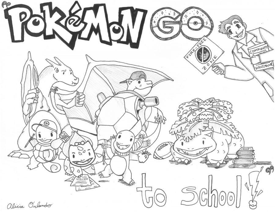 Editorial Cartoon:  Pokemon Go to School