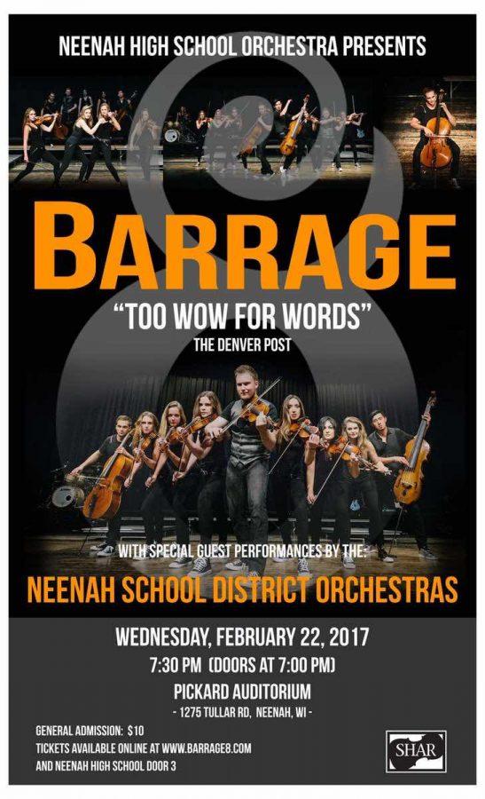 Orchestra Students Playing with Barrage