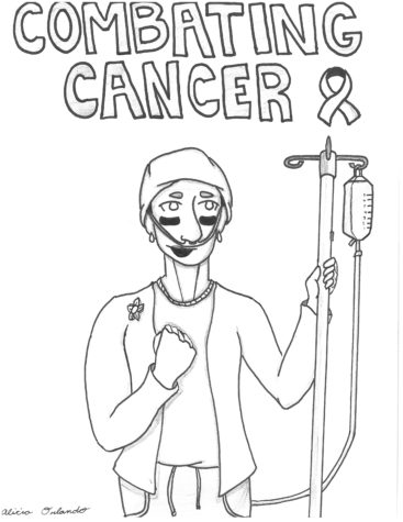 This drawing is dedicated to Misook Orlando for her tenacious battle with colon cancer.  It is drawn in tribute by her daughter Alicia Orlando, senior at NHS.