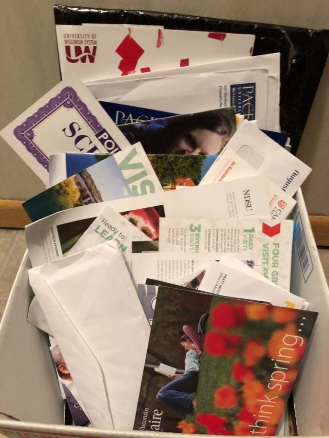 A portion of the mail received senior year. 