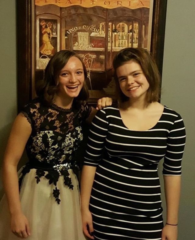 Photo of friends Taylor Peterson (left) and Olivia Widmer (right.)  