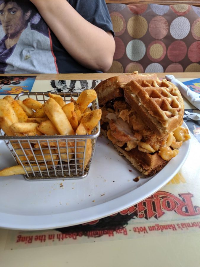 The Chicken and Waffle Sandwich Offered by Cozzy Corner
