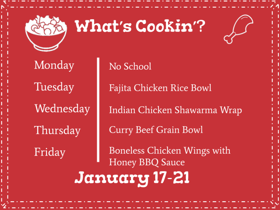 Whats Cookin - Weekly Lunch Menu