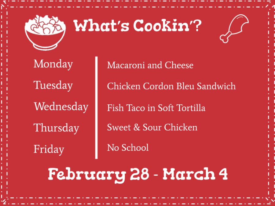 Whats Cookin_ - Weekly Lunch Menu