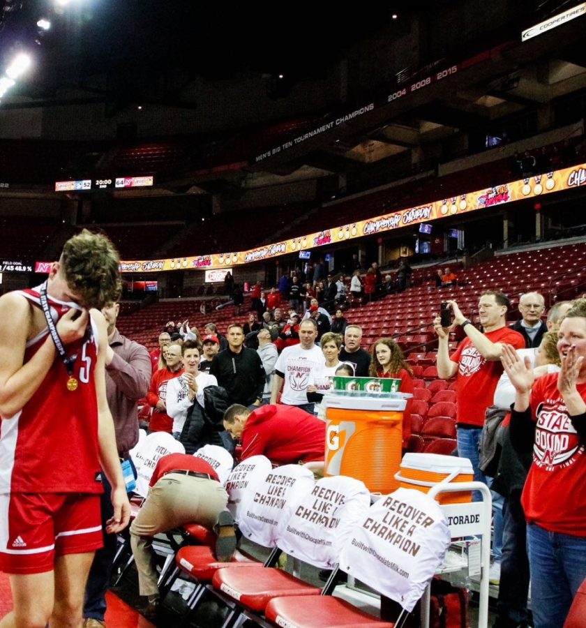 Cal Klesmit cries in joy after Neenah wins state championship