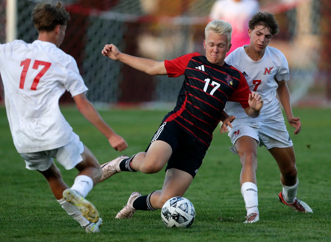 Neenah Boys Soccer plays against De Pere. 