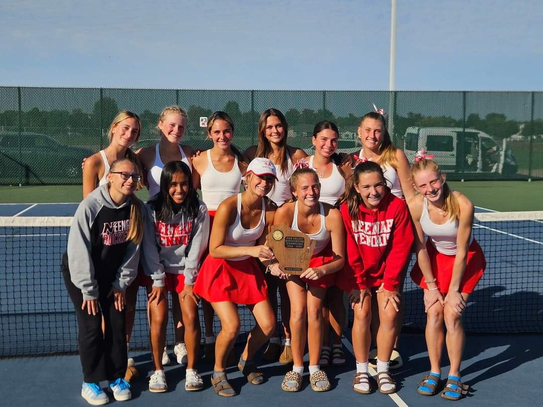 Neenah Girls Tennis winning FVA Conference. 